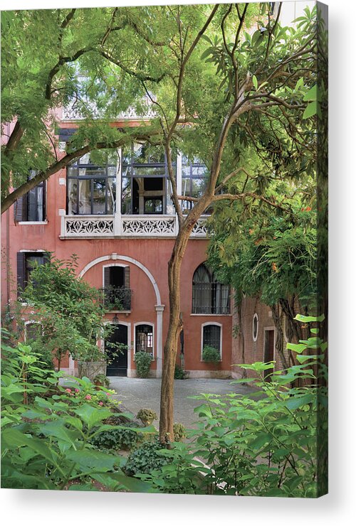 No People Acrylic Print featuring the photograph View Of Apartment And Courtyard by Mario Ciampi