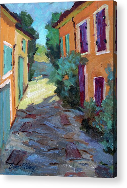 Village Acrylic Print featuring the painting Village In Provence by Diane McClary