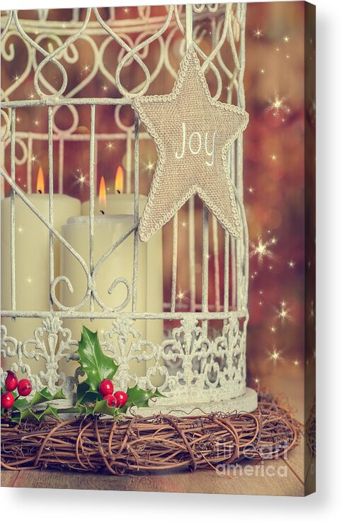 Christmas Acrylic Print featuring the photograph Vintage Christmas Candles by Amanda Elwell