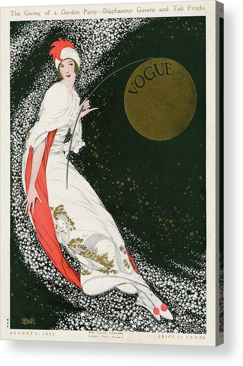 Illustration Acrylic Print featuring the photograph Vogue Cover Illustration Of A Woman In A White by George Wolfe Plank