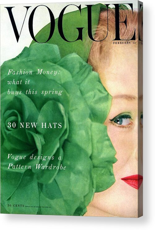 Fashion Acrylic Print featuring the photograph Vogue Cover Of Nina De Voe by Erwin Blumenfeld