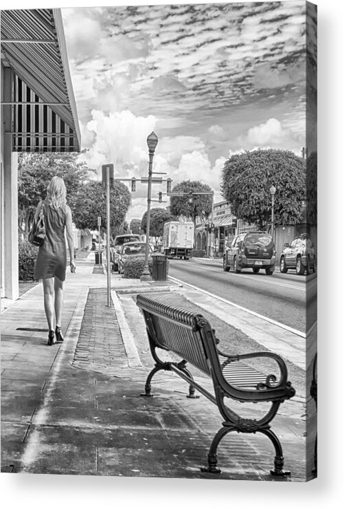 Street Acrylic Print featuring the photograph Walking by Howard Salmon