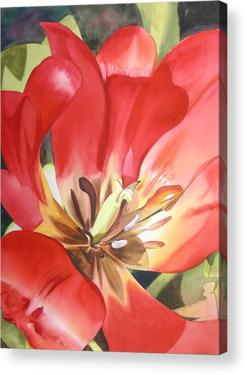 Flower Acrylic Print featuring the painting Welcoming Spring by Marlene Gremillion