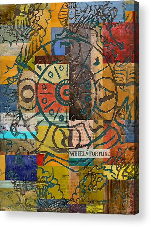 Tarot Acrylic Print featuring the painting Wheel of Fortune by Corporate Art Task Force