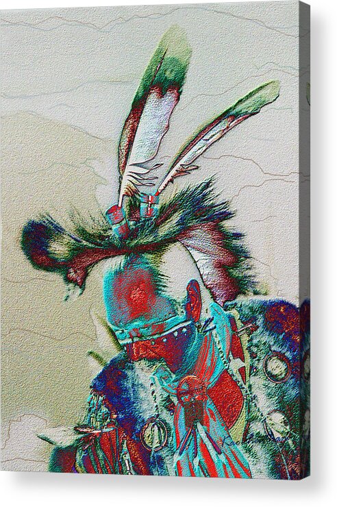 Powwow Dancer Acrylic Print featuring the digital art Whistle Blower by Kae Cheatham