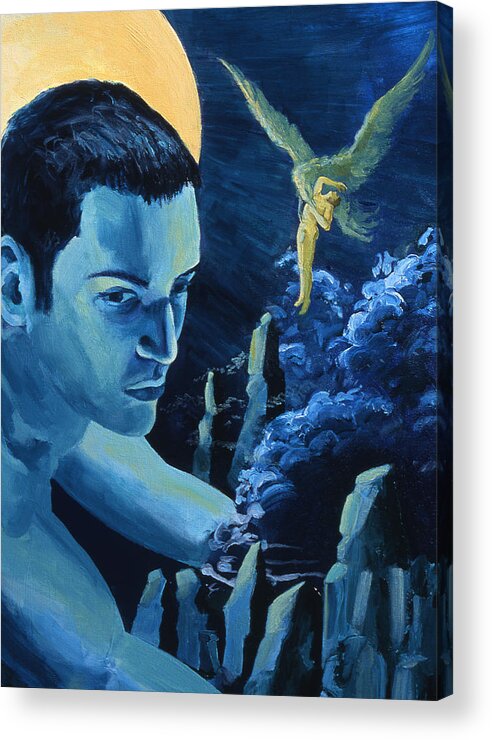 Mythology Acrylic Print featuring the painting Yellow Moon by Rene Capone