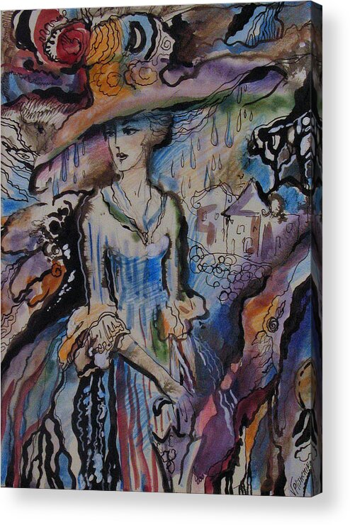 Woman Acrylic Print featuring the painting Remember me in 1776 yes that was me by Valentina Plishchina
