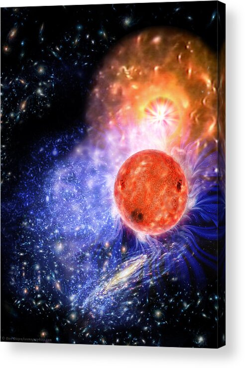 Space Acrylic Print featuring the painting Cosmic Evolution #1 by Don Dixon