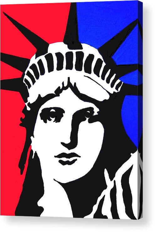 Statue Of Liberty Acrylic Print featuring the painting Lady Liberty by Vickie G Buccini