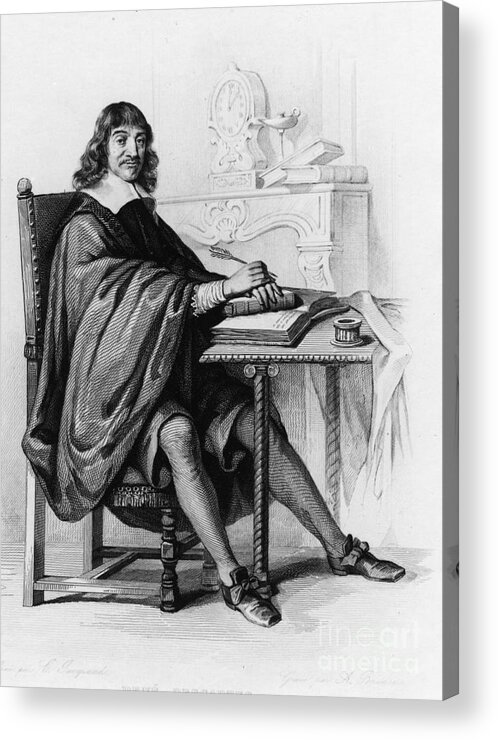Rene Descartes Acrylic Print featuring the photograph Rene Descartes, French Polymath #3 by Science Source