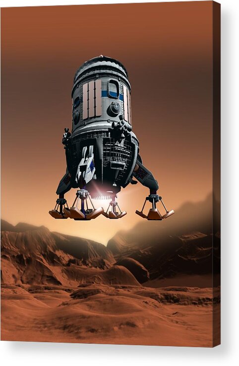 Vertical Acrylic Print featuring the digital art Mars Exploration, Artwork #4 by Victor Habbick Visions