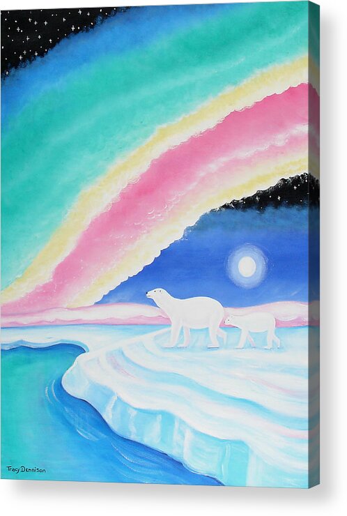 Aurora Borealis Acrylic Print featuring the painting Aurora Borealis by Tracy Dennison