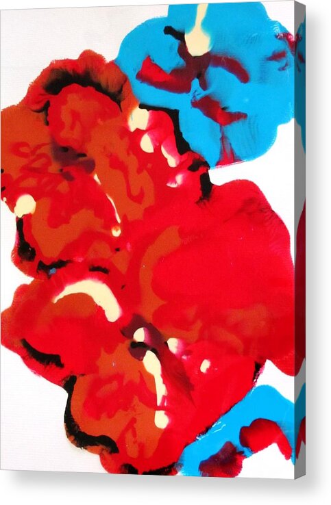 Red Acrylic Print featuring the mixed media Blooming Color by Aimee Bruno