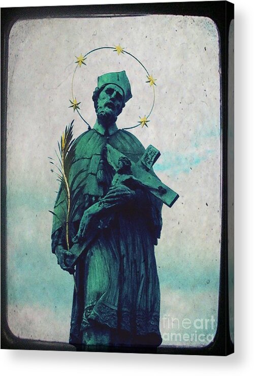Saint Acrylic Print featuring the mixed media Bohemian Saint by Linda Woods