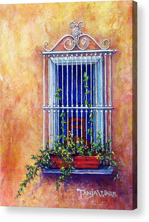 Window Acrylic Print featuring the painting Chair in the Window by Tanja Ware