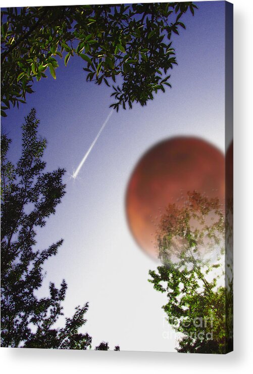 Lunar Eclipse Acrylic Print featuring the digital art Claire's Star by Lisa Redfern