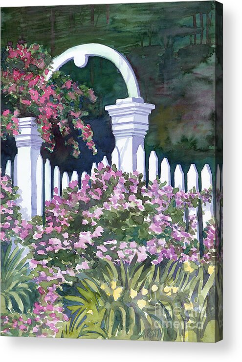 Garden Acrylic Print featuring the painting Garden Gate by Audrey Peaty