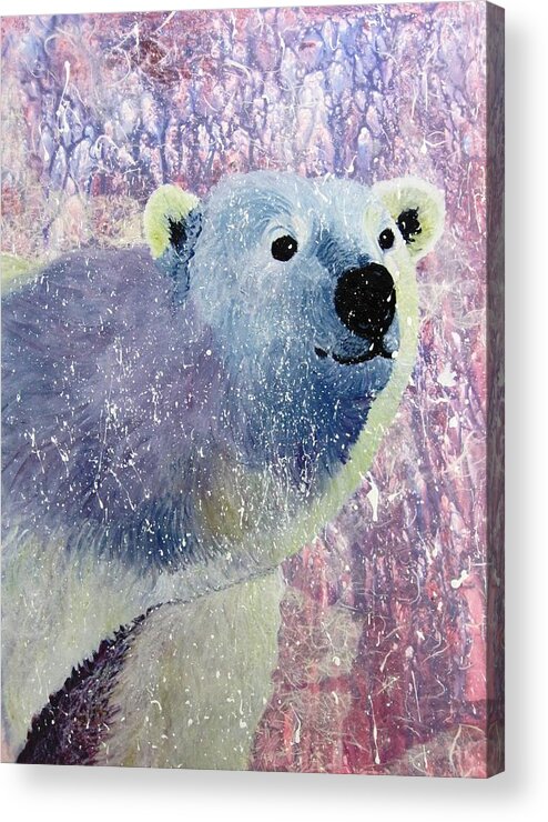 Animals Acrylic Print featuring the painting Great White Bear by Liz Borkhuis