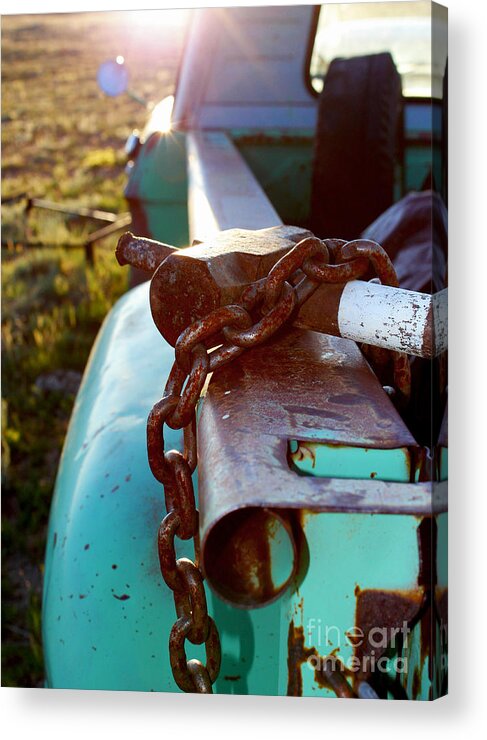 Wyoming Acrylic Print featuring the photograph Hammer chain and truck by Wesley Hahn