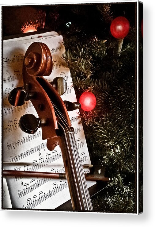 Cello Acrylic Print featuring the photograph Albuquerque, New Mexico - Holiday Cello by Mark Forte