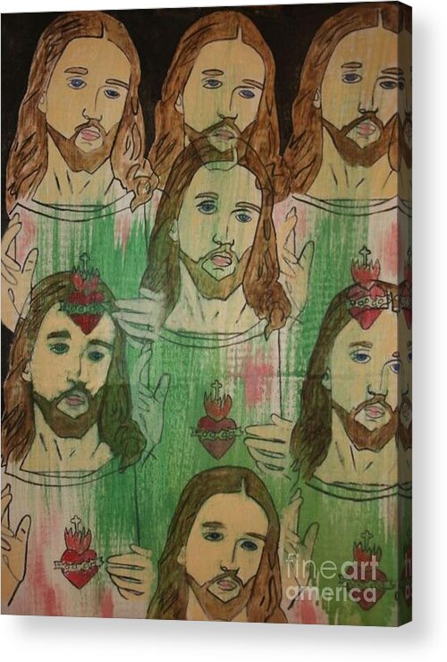 Jesus Acrylic Print featuring the painting Jesus by Samantha Lusby