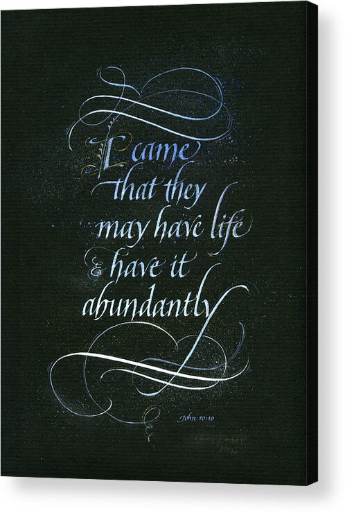 Bible Acrylic Print featuring the painting Life Abundant by Judy Dodds