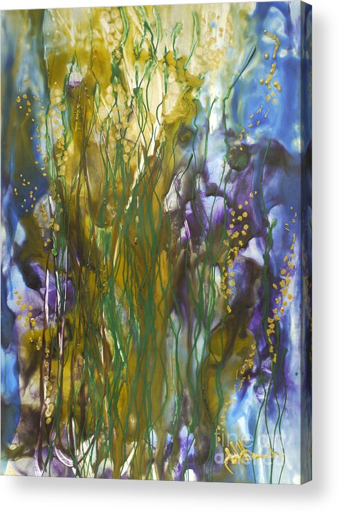 Meadow Acrylic Print featuring the painting Meadow with Light by Heather Hennick