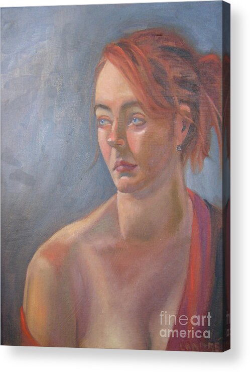 Figure Art Acrylic Print featuring the painting Memories in Red by Lilibeth Andre