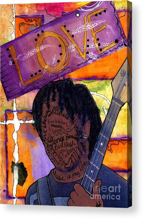 Man Acrylic Print featuring the mixed media Music Man by Angela L Walker