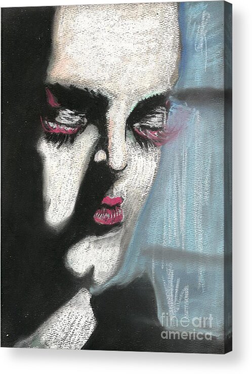 Portraits Acrylic Print featuring the drawing Nite Game 2012 by Gustavo Ramirez