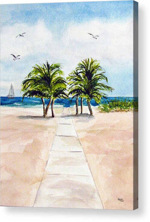 Palm Trees Acrylic Print featuring the painting Palm Trees by Clara Sue Beym