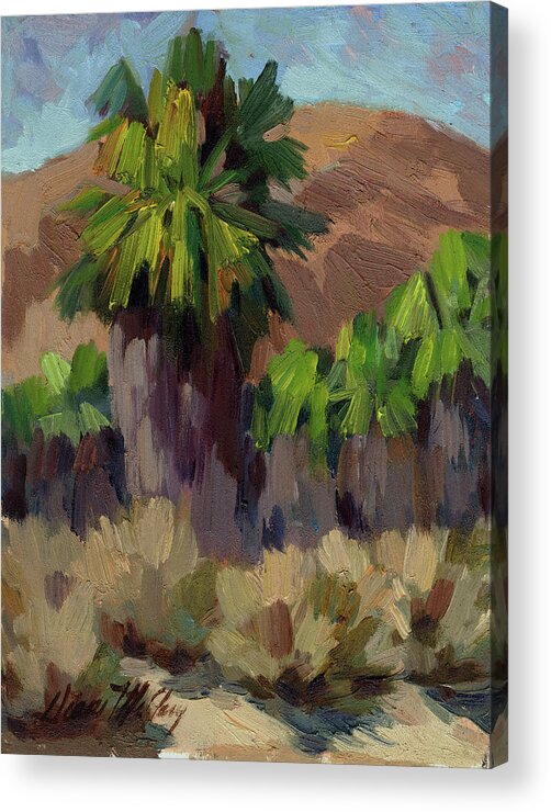 Palms At San Andreas Acrylic Print featuring the painting Palms at San Andreas by Diane McClary