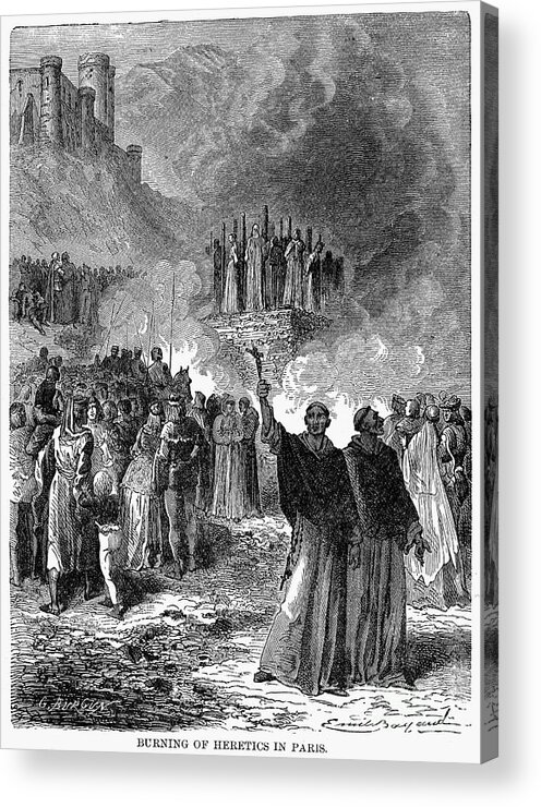 16th Century Acrylic Print featuring the photograph Paris: Burning Of Heretics by Granger