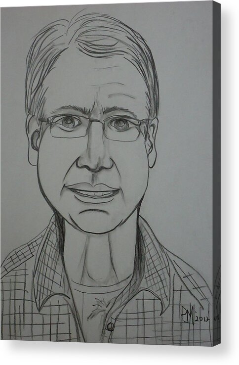 Portrait Acrylic Print featuring the drawing Pete by Pete Maier
