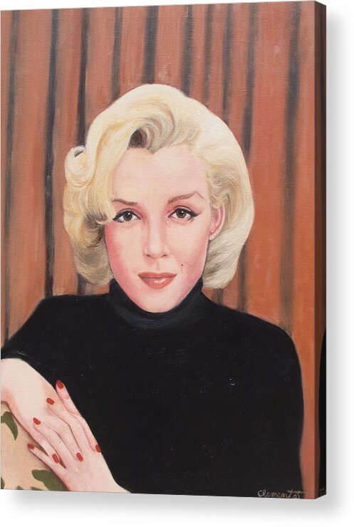 Marilyn Monroe Acrylic Print featuring the painting Portrait of Marilyn by Barbara Barber