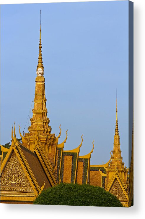 Asia Acrylic Print featuring the photograph Royal palace Roof. by David Freuthal