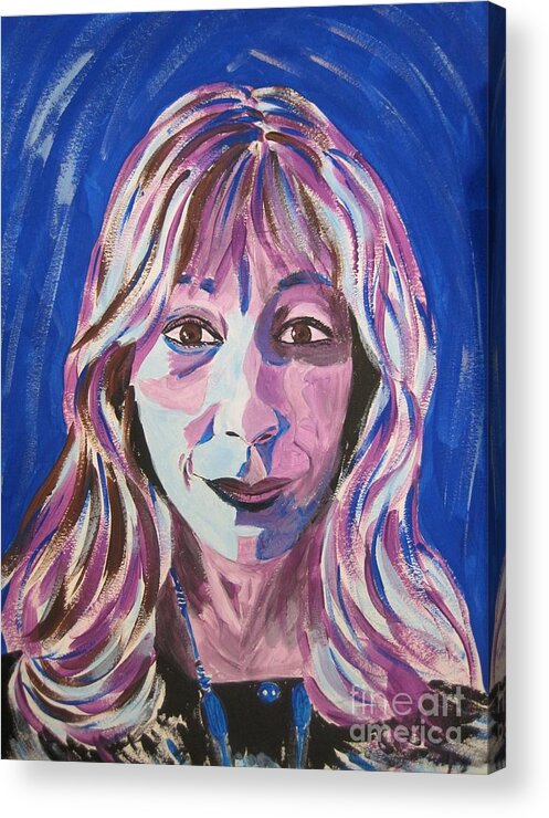 Self Portrait Acrylic Print featuring the painting Self by Judy Via-Wolff