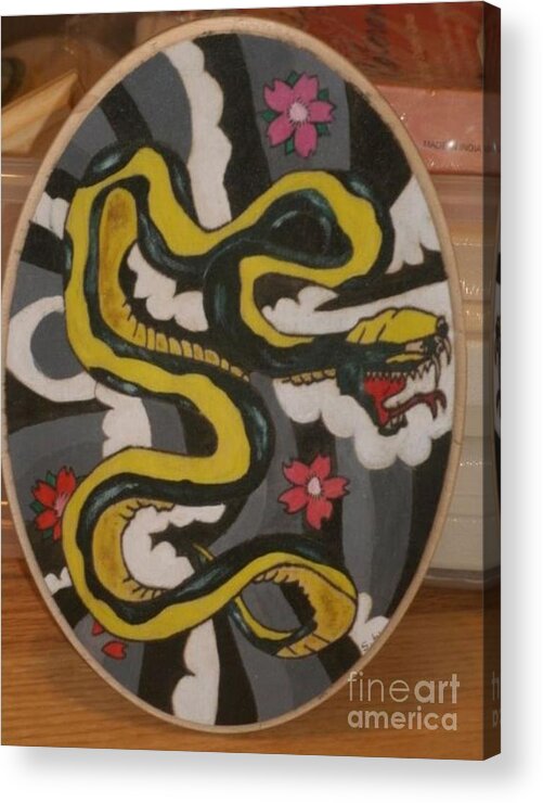 Snake Acrylic Print featuring the painting Snake by Samantha Lusby