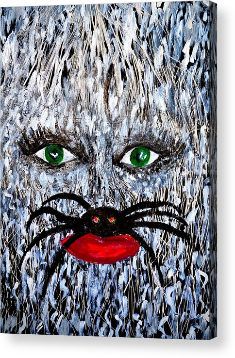 Lady Acrylic Print featuring the painting Spider Woman..... by Tanya Tanski