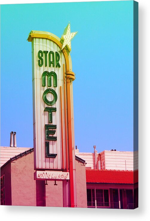 Signs Acrylic Print featuring the photograph Star Motel Retro Sign by Kathleen Grace