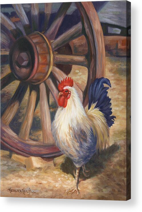 Roosters Acrylic Print featuring the painting Struts by Kathleen Hill