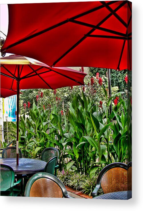 Umbrella Acrylic Print featuring the photograph Under the Red Umbrella by Colleen Kammerer