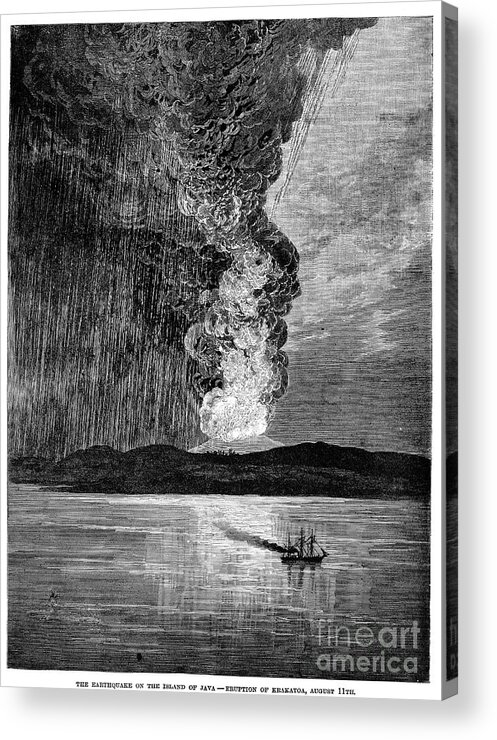 1883 Acrylic Print featuring the photograph Volcano: Krakatau, 1883 by Granger