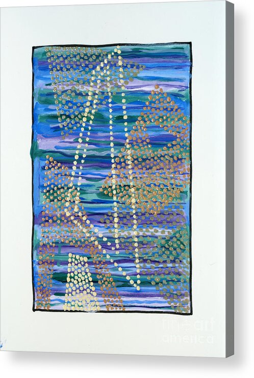 Abstract Acrylic Print featuring the painting 01330 Lean by AnneKarin Glass