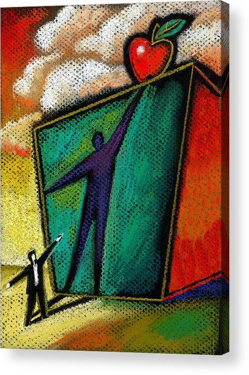  Ambition Amends Anticipation Apparel Apple Artwork Aspiration Aspire Assortment Attempting Benefit Business Business Attire Business Businessman Challenge Choice Clothes Clothing Color Colour Coordination Creativity Dedication Destination Determination Difficulty Dilema Dilemma Drawing Effort Endeavoring Energy Enterprise Executive Exertion Expectation Food Fortitude Fruit Frustration Garment Gentleman Goal Safety Secure Security Selection Single Solo Striving Struggle Succeed Success Acrylic Print featuring the painting Ambition #1 by Leon Zernitsky