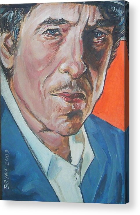 Bob Dylan Acrylic Print featuring the painting Bob Dylan by Bryan Bustard