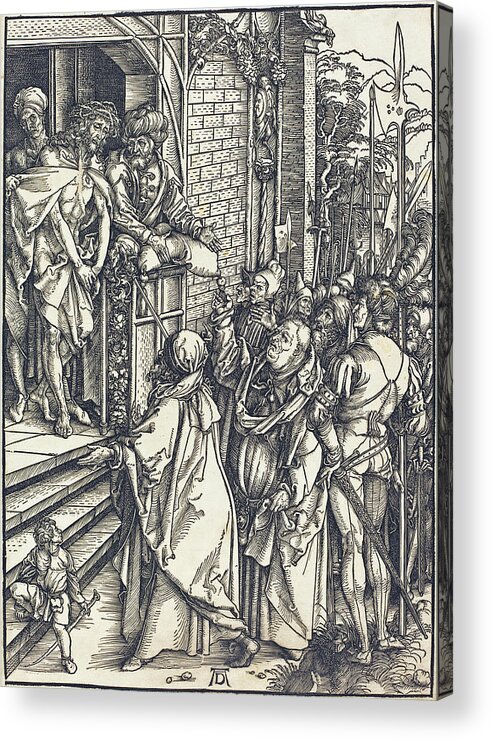 Durer Acrylic Print featuring the drawing Ecce Homo #1 by Albrecht Durer