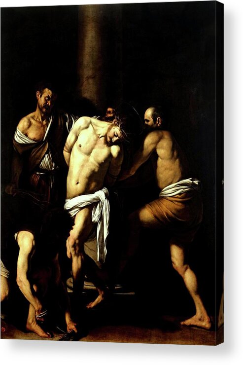 Italian Acrylic Print featuring the painting Flagellation Of Christ #2 by Troy Caperton