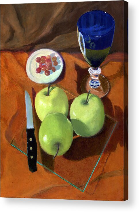 Still Life Acrylic Print featuring the painting Still Life with Apples #1 by Karyn Robinson