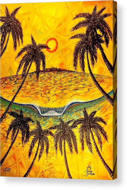 Sunset Acrylic Print featuring the painting Sunset dream #2 by Paul Carter